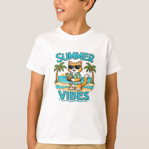 Summer Vibes Cat Cat Sunglasses T-Shirt