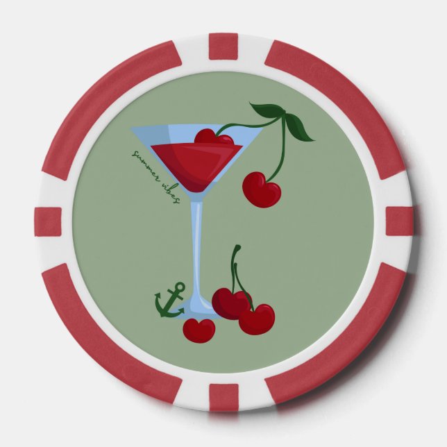 Summer Vibes Cherry Poker Chips (Front)