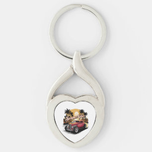 Summer Vibes Classic Car Keychain