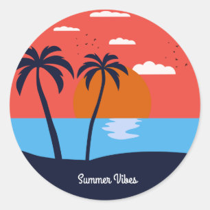 Summer Vibes Classic Round Sticker
