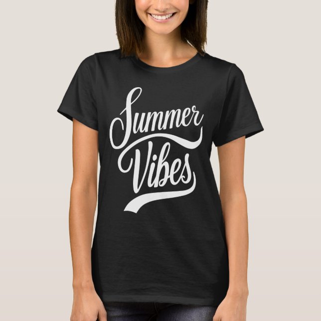 Summer Vibes Cursive Style Women's T-Shirt (Front)