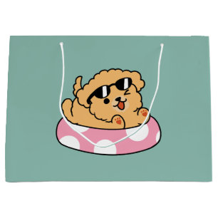 Summer Vibes Dog – Floating Puppy with Sunglasses Large Gift Bag