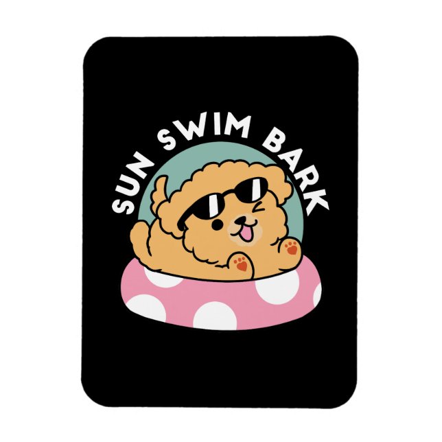Summer Vibes Dog – Floating Puppy with Sunglasses Magnet (Vertical)