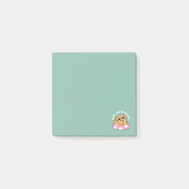 Summer Vibes Dog – Floating Puppy with Sunglasses Post-it Notes (Front)