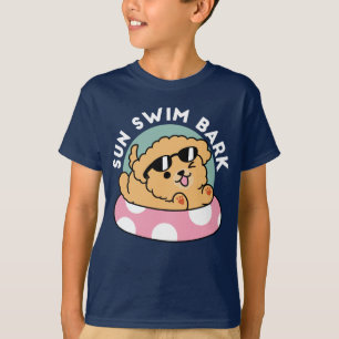 Summer Vibes Dog – Floating Puppy with Sunglasses T-Shirt