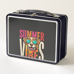 Summer Vibes Dog Sunglasses Metal Lunch Box