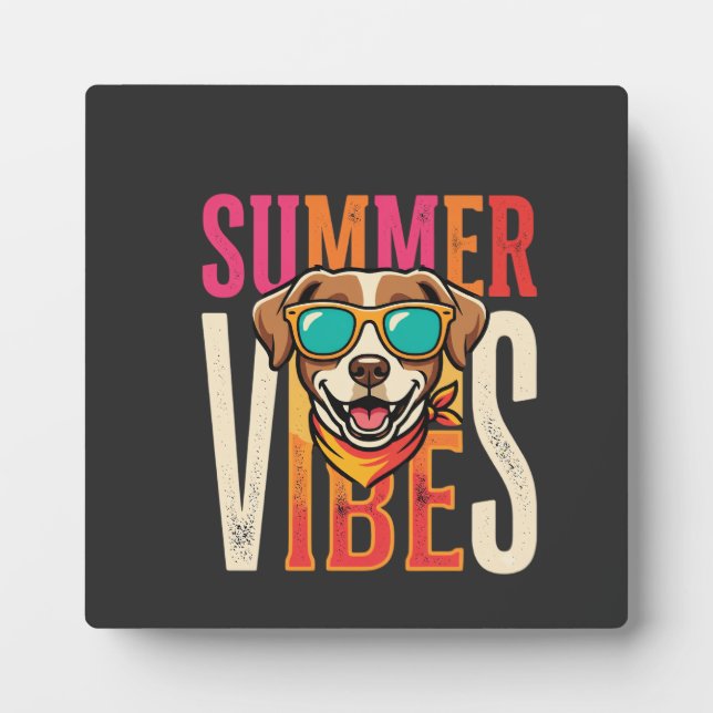 Summer Vibes Dog Sunglasses Plaque (Front)