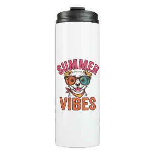 Summer Vibes Dog Sunglasses Vintage Shirt Design_1 Thermal Tumbler