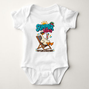 Summer Vibes Duck – Flip FlopsButton Bottle Opener Baby Bodysuit
