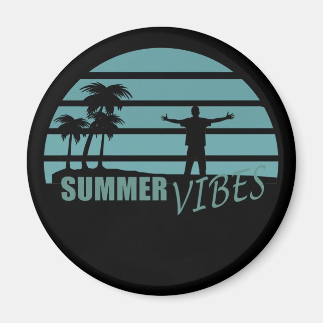 summer vibes family vacation magnet (Front)