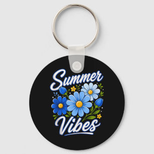 Summer Vibes Floral Daisy Bloom Sunshine Keychain