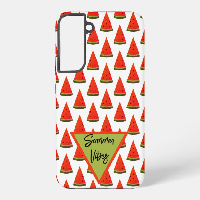 Summer Vibes Fun Watermelon Slices Pattern Samsung Galaxy S22+ Case (Back)