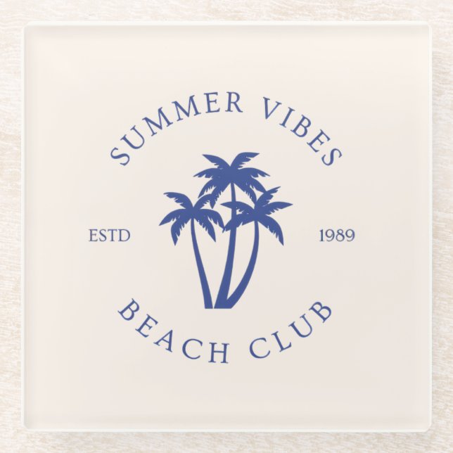 Summer Vibes Glass Coaster (Front)
