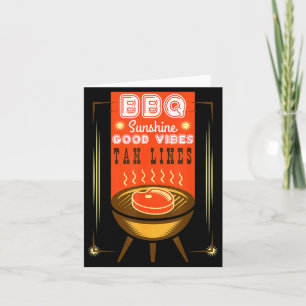 Summer Vibes Grilling Grill Cook BBQ Sunshine Tan Card