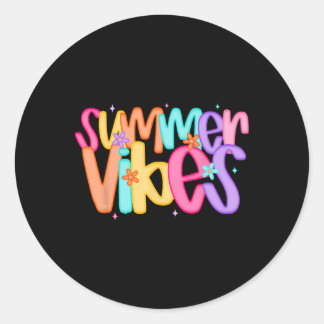 Summer Vibes Hawaii Beach Sunshine Funny Summer Va Classic Round Sticker
