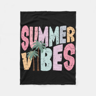 Summer Vibes Hello Summer Vacation Groovy Cruise S Fleece Blanket