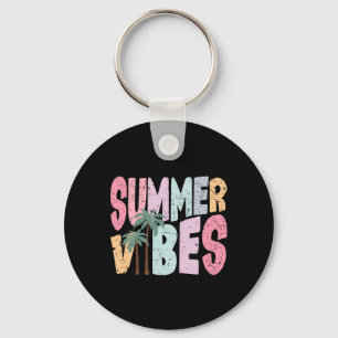 Summer Vibes Hello Summer Vacation Groovy Cruise S Keychain