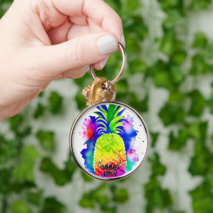 SUMMER VIBES IN WATERCOLOR KEYCHAIN
