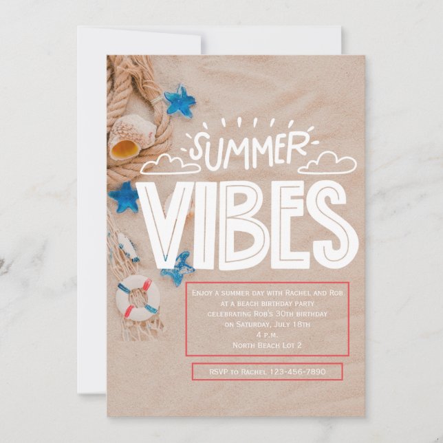 Summer Vibes Invitation (Front)