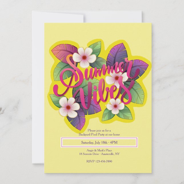 Summer Vibes Invitation (Front)