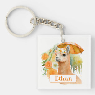 Summer Vibes Llama - Name Keychain