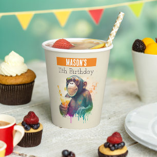 Summer vibes Monkey - Birthday Paper Cups