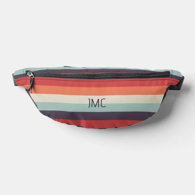 Summer Vibes Monogrammed Stripe Pattern Fanny Pack (Lay Down)