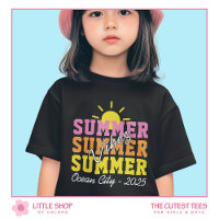 Summer Vibes Multicolor Text Customizable Girls