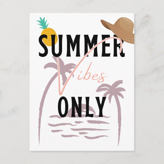 Summer Vibes Only Beach Postcard (Front)