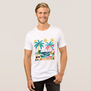 Summer Vibes Only – Colorful Tropical Beach T-Shir Tri-Blend Shirt