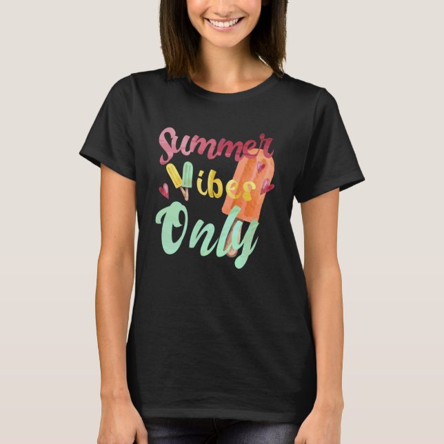 Summer Vibes Only Summer Fruit Ice Cream Melon Lem T-Shirt (Front)