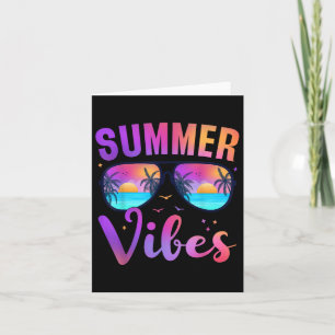 Summer Vibes Palm Sungles 70s Beach Life Retro Sum Card