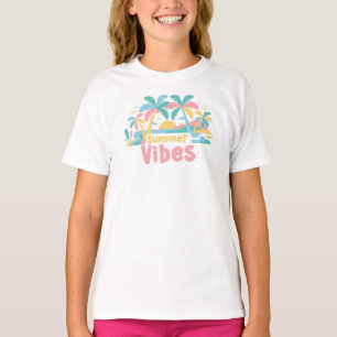 Summer Vibes, Palm Tree Beach Graphic T-Shirt
