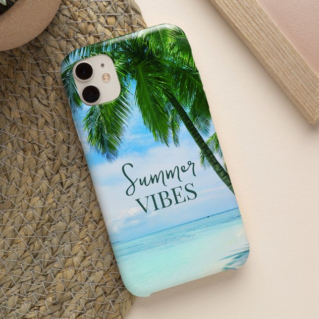 Summer Vibes Palm Tree Beach Relaxing Ocean Case-Mate iPhone Case (Summer Vibes Palm Tree Beach Relaxing Ocean Case-Mate iPhone)