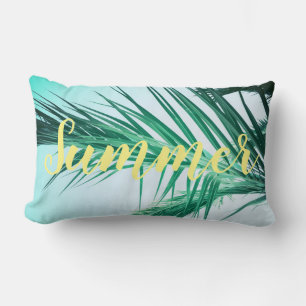 Summer Vibes Palm Tree Leaves Cushion Pillow