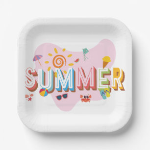 Summer Vibes Paper Plate