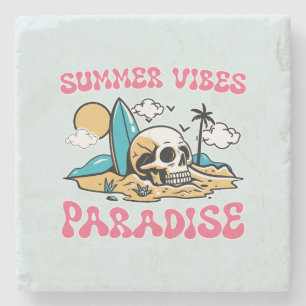 Summer Vibes Paradise - Skull Stone Coaster