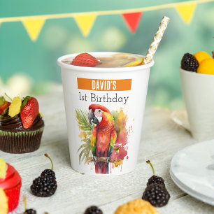 Summer vibes Parrot - 1st birthday - Paper Cups