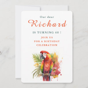 Summer vibes Parrot - Birthday Invitation Card