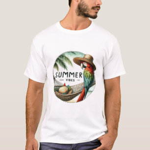 summer vibes parrot tshirt