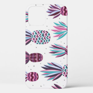 Summer Vibes: Pineapple Pattern, Colourful Dots iPhone 12 Case