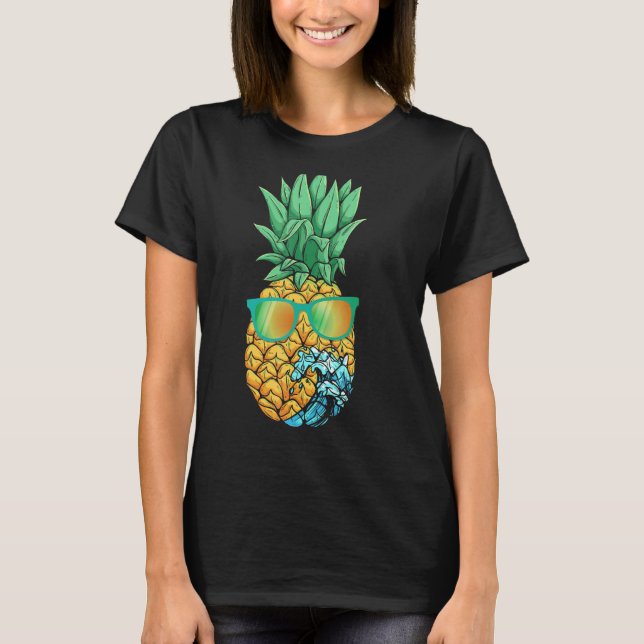 Summer Vibes Pineapple Sunglasses Wave Cool Tropic T-Shirt (Front)