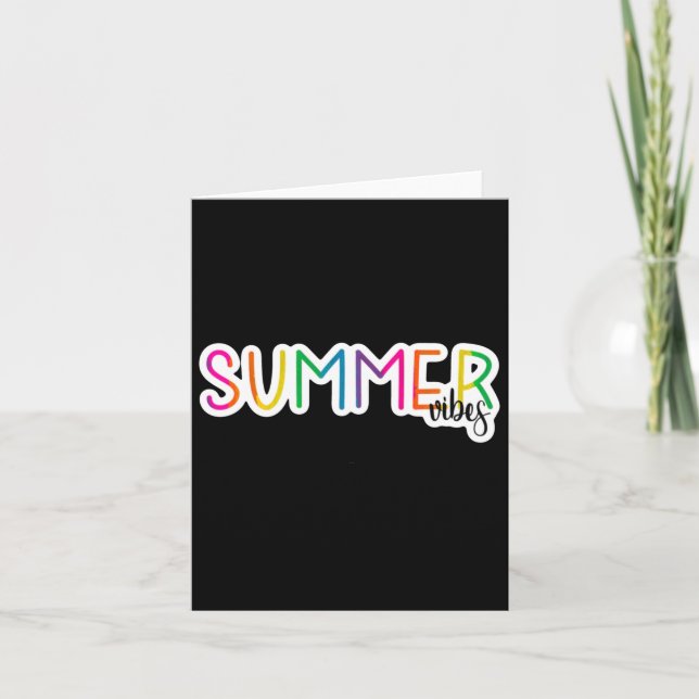 Summer Vibes Rainbow Design Sticker  Card (Front)