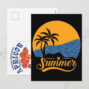 Summer Vibes Retro Beach-Vintage Coastal Sunshine Holiday Postcard