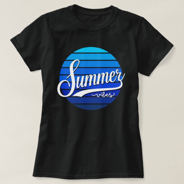 Summer Vibes Round Retro Sunset Women's T-Shirt (Design Front)