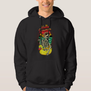 Summer Vibes Skeleton Funny Skeleton On Beach Suns Hoodie