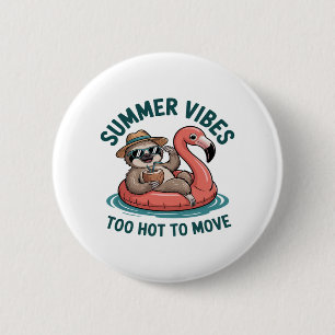 Summer Vibes Sloth Funny Lazy Float 2 Inch Round Button