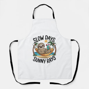 Summer Vibes Sloth Funny Lazy Float Apron