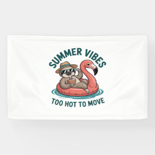 Summer Vibes Sloth Funny Lazy Float Banner