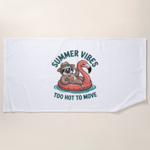 Summer Vibes Sloth Funny Lazy Float Beach Towel